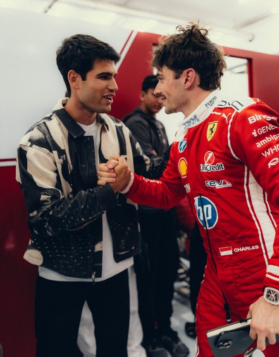 Carlos Alcaraz linked up with Lewis Hamilton and Charles Leclerc

Starpower x Horsepower.
