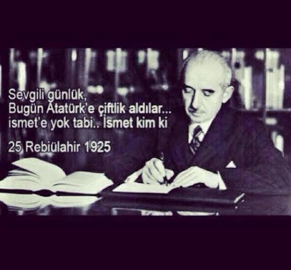 Sevgili günlük ben de kendimi bugün İsmet paşa gibi hissediyorum... 
Gerçi böyle hissetmek de benim ne haddime