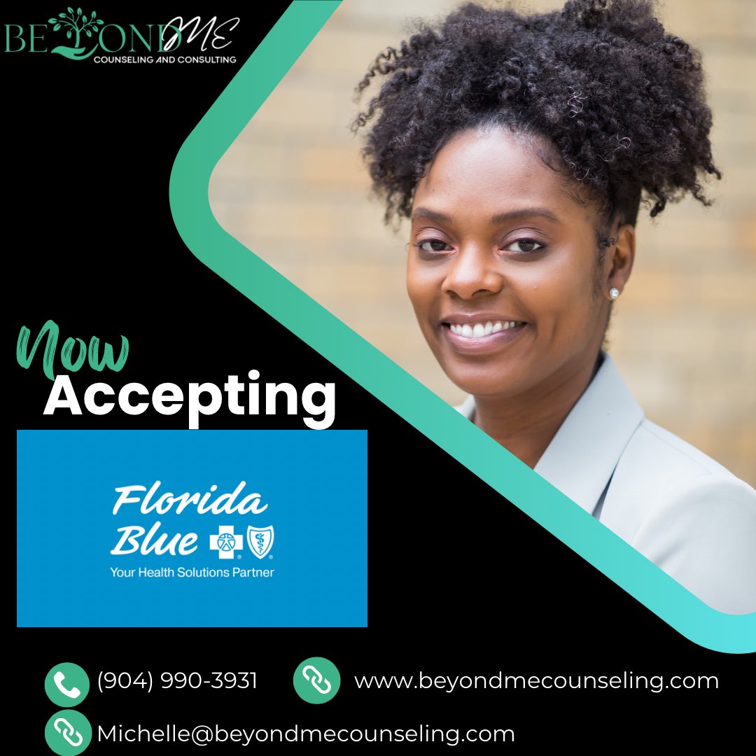 Now accepting Florida Blue clients at BeyondME Counseling &amp; Consulting 💙

Accessible. Compassionate. Culturally responsive care.

📞 (904) 990-3931
🌐 beyondmecounseling.com

Your mental health matters. 💚

#FloridaBlue #MentalHealthMatters #TherapyInFlorida