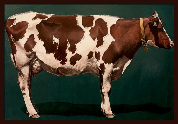 Art of the Day! "cow on green". Buy at: ArtPal.com/sacha-schwarz?…