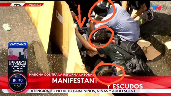 <a href="/rialjorge/">JORGE RIAL</a> <a href="/MartnPeiretti1/">Martín Peiretti</a> 
Escándalo mundial. Milei no solo con los fondos reservados de la SIDE compra Senadores, y a parte de la CGT, sino que "paga adicionales" a policías de la Federal para infiltrarse, como al cabo Suárez, suboficial Echandía y cadete Ramos.