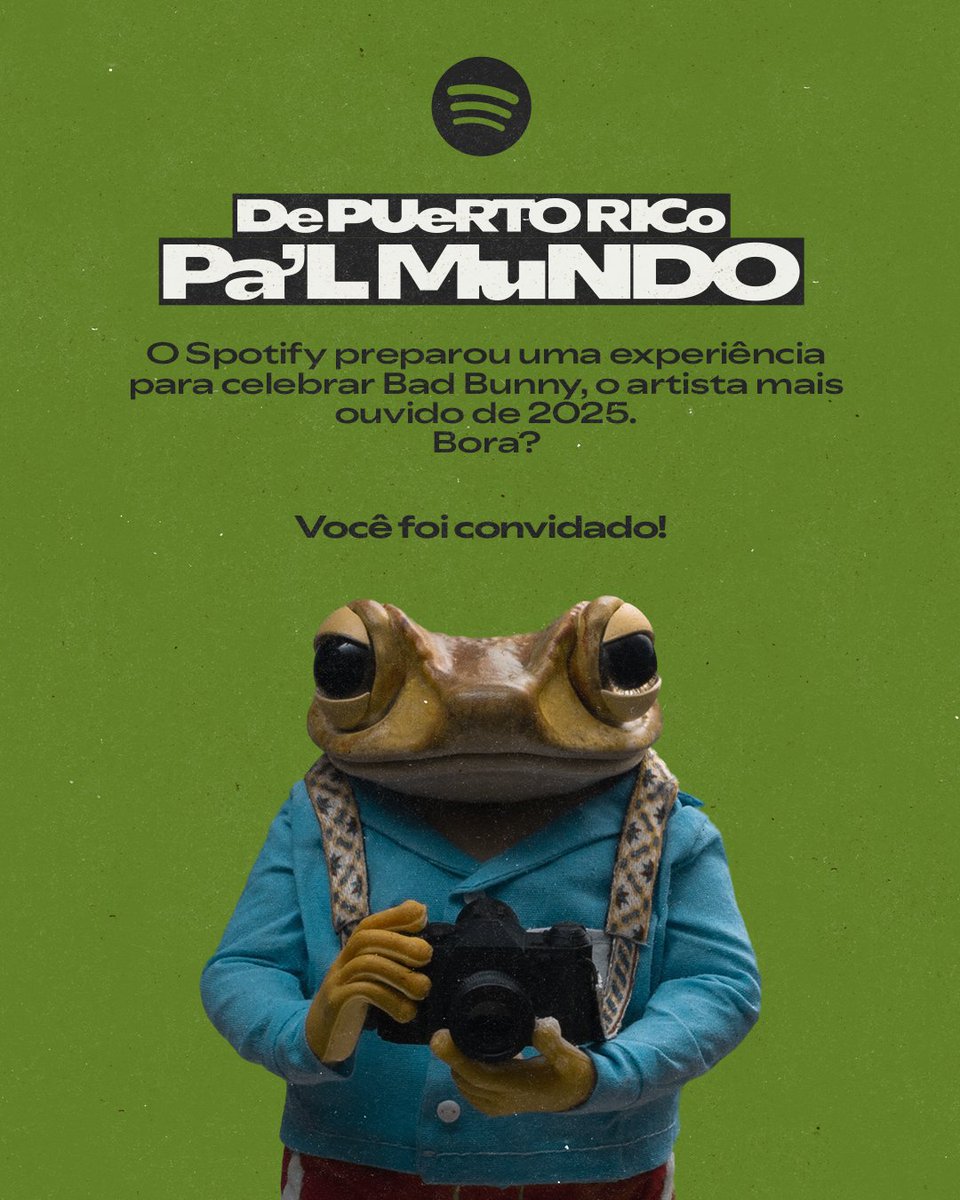 🚨🚨 Vocês acharam mesmo que eu não iria fazer a minha parte com a chegada do Bad Bunny a.k.a. artista mais ouvido de 2025 chegando no Brasil? Pois estão muito enganados!

🤯 O que é? Experiência imersiva que nem você sabia que precisava.
🤪 Quanto? De graça!!
🧐 Como? Só clicar
