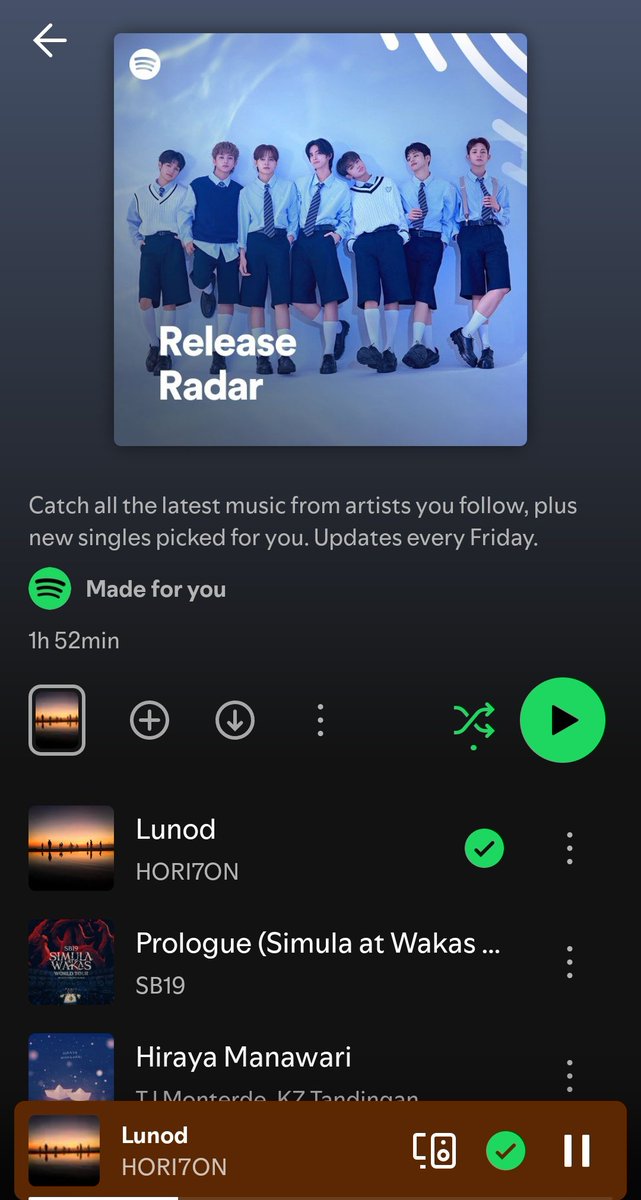 Hori7ON’s “LUNOD” is featured on Spotify’s New Music Friday Philippines and Release Radar playlists.

Always Search -> Stream -> Share the song to reach more listeners and make it go viral.

HORI7ON LUNOD OUT NOW

#HORI7ON_LUNOD
#HORI7ON #호라이즌 
<a href="/HORI7ONofficial/">HORI7ONofficial</a>
