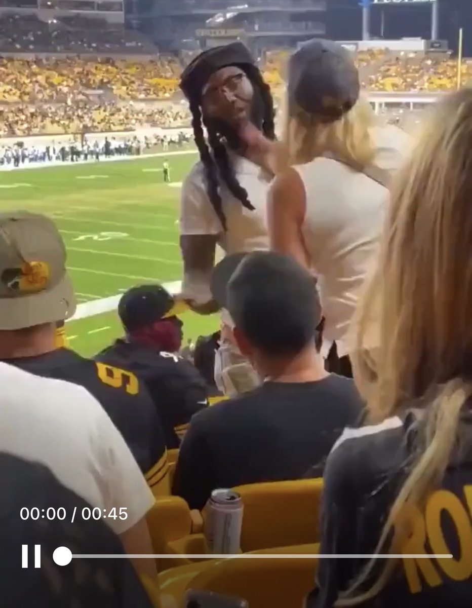 chrisj772's tweet photo. @myboi0802 @MbarkCherguia 0 sec into the video!!! That’s her hand in his face… he’s trying to move away with his hands down…. Guess you ignore that bit though hey https://t.co/0V3CjVRAMo