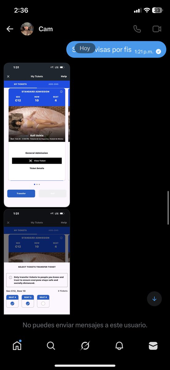 Marmar_799's tweet photo. @its_not_me_fuck @BoletitosVara @Boletos_CDMX_ @boletosMX_ @mx_tickets Hola! Solo como recomendacion.. no vayas a caer con la ‼️⚠️ESTAFADORA⚠️‼️ de @Camxvu . 
A mi me estafo incluso ya mostrándome que estaba a punto de enviarme los boletos. https://t.co/45EdphUS5u