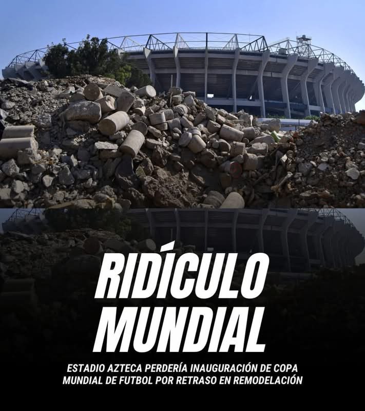 🚨🏟️ ALERTA MUNDIALISTA EN CDMX

El Estadio Azteca / Banorte está en SERIO RIESGO de que la FIFA le retire los 5 partidos asignados como sede del Copa Mundial de la FIFA 2026 😳⚠️

❌ El motivo: incumplimiento en los tiempos de entrega por la remodelación del inmueble.
⏳ Si no