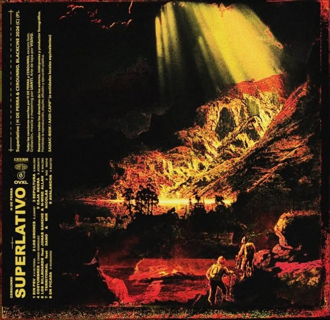 Portada y Tracklist de "Superlativo" el album en conjunto de Cerounno y H de Perra
➡️26/02📀