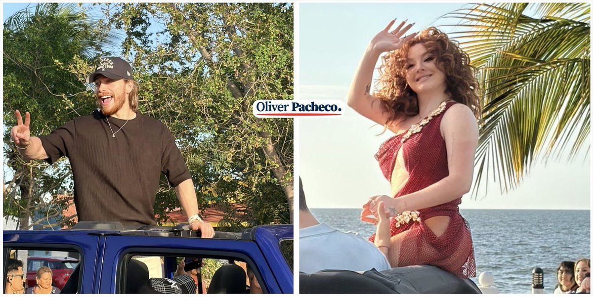 Los ex integrantes de La Casa de Los Famosos Aldo De Nigris y Briggitte Bozzo, participan en el Paseo de Las Flores en el marco del Carnaval de #Campeche