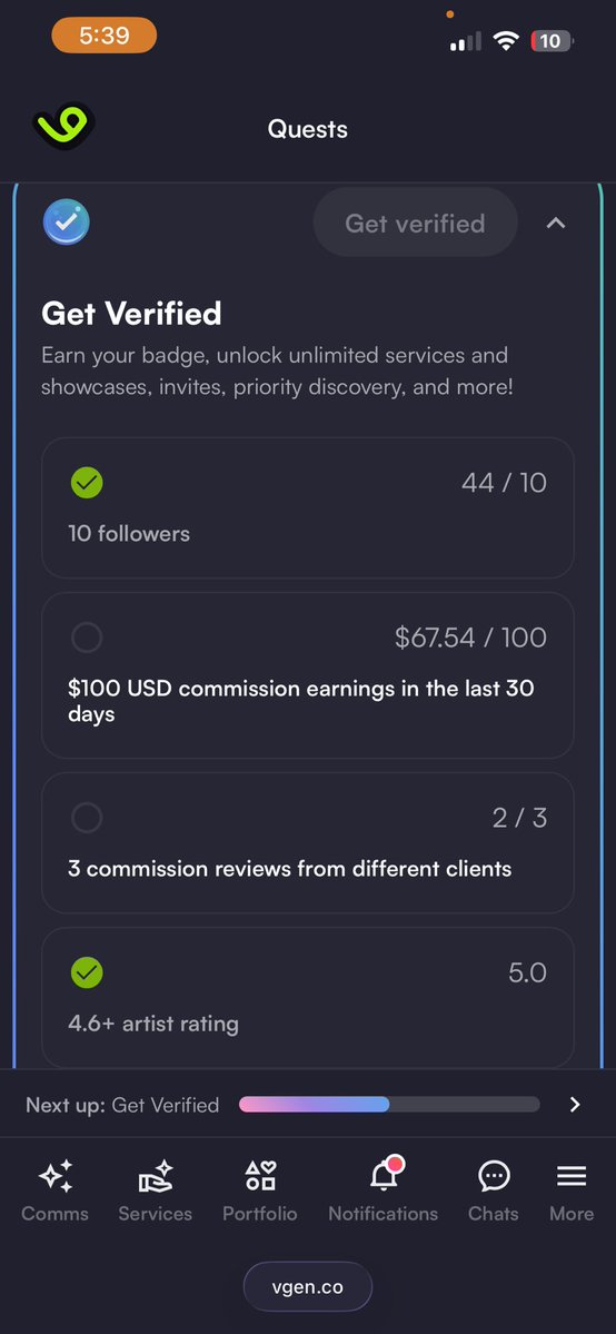 Oh my Gosh, I’m so close to being verified my Koinus!!!! Thank you <a href="/instakarma89/">Instant_karma</a> , <a href="/SemberVT/">SemberV</a> , and <a href="/KresnikVA/">Mark McHardy (Home Studio)</a> for commissioning me on #VGen!!! I’m almost to my goal because of you guys and I can’t thank you enough for it!!!! Thank you, Thank you, Thank you!!!! 🫶🏽💙