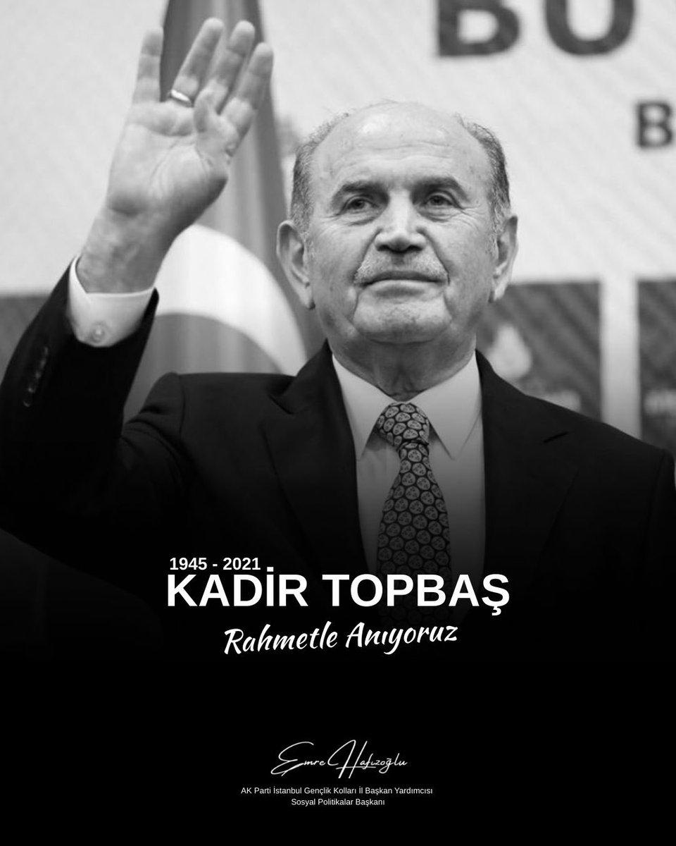 hafizzogluemre's tweet photo. İstanbul’a sevdasını eserle, vizyonla ve zarafetle nakşeden; bu aziz şehre “hizmet belediyeciliği” anlayışını miras bırakan merhum İBB Başkanımız Kadir Topbaş’ı vefatının sene-i devriyesinde hürmetle yâd ediyorum.

Ruhu şad, mekânı cennet olsun. https://t.co/KuGmMrD4hf