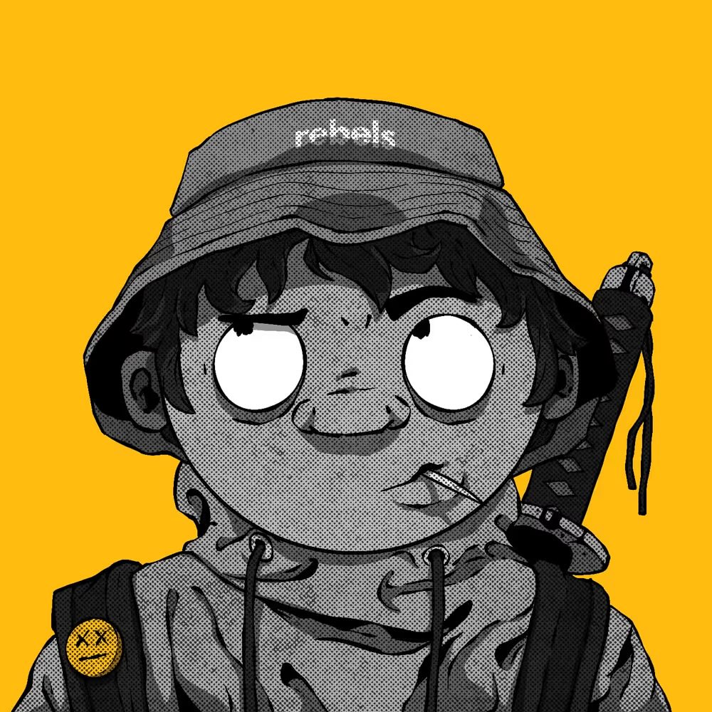 Supporting <a href="/Rebelsbyrichie/">Rebels</a> by picking up this piece 

Huge fan of bucket hats and Katanas so this was a no brainer 🥂