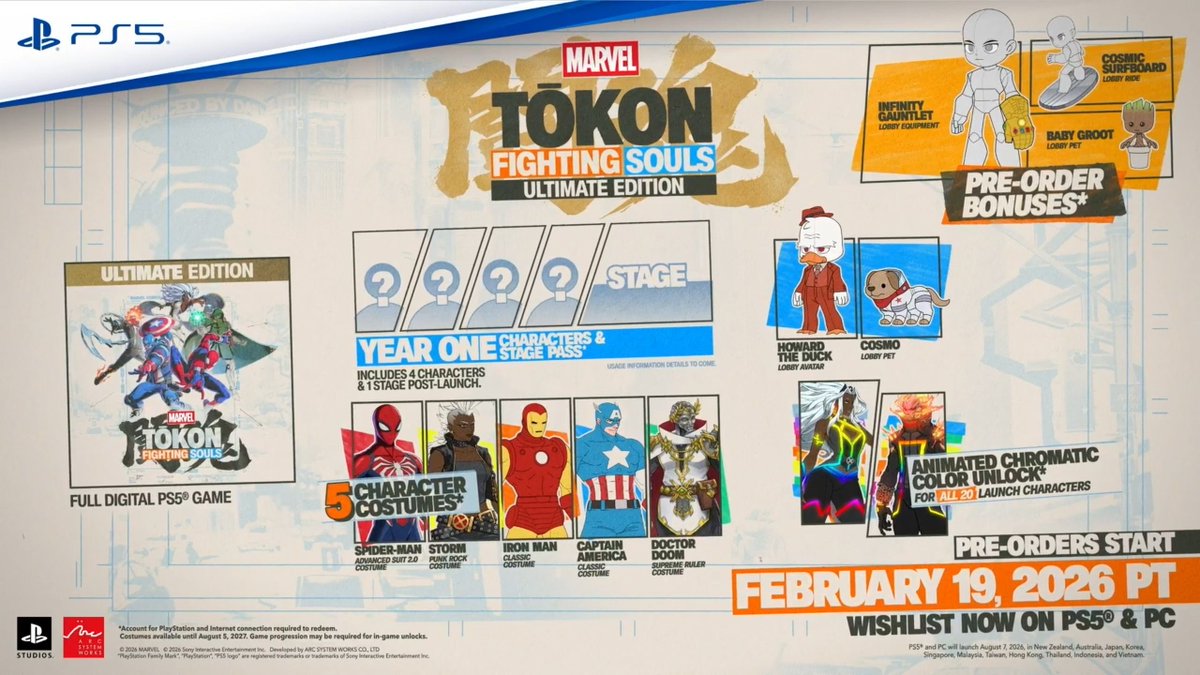 MARVEL TOKON FIGHTING SOULS
Ultimate Edition 

Preorders begin on Feb 19, 2026!