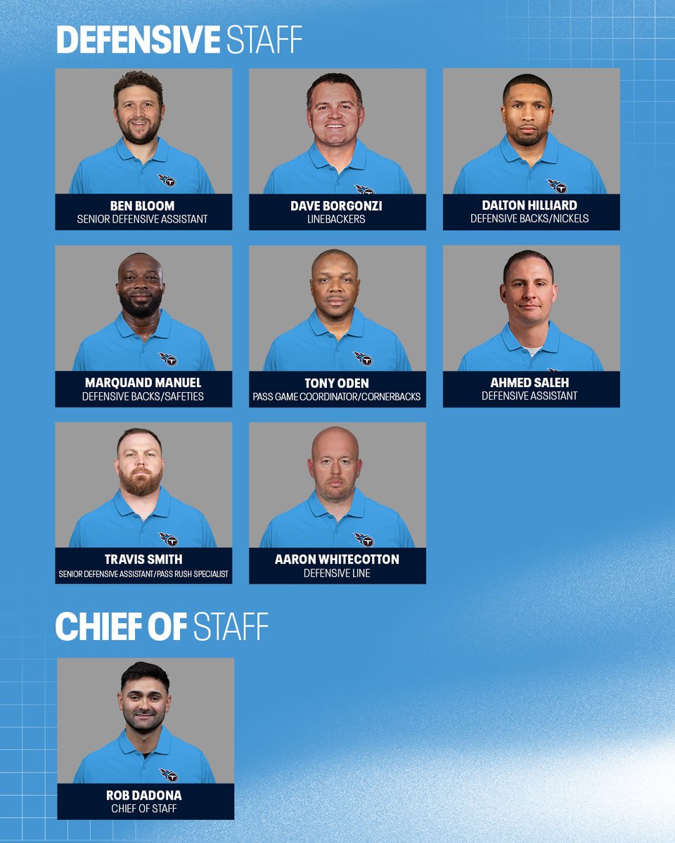 Your 2026 Tennessee Titans Coaching Staff