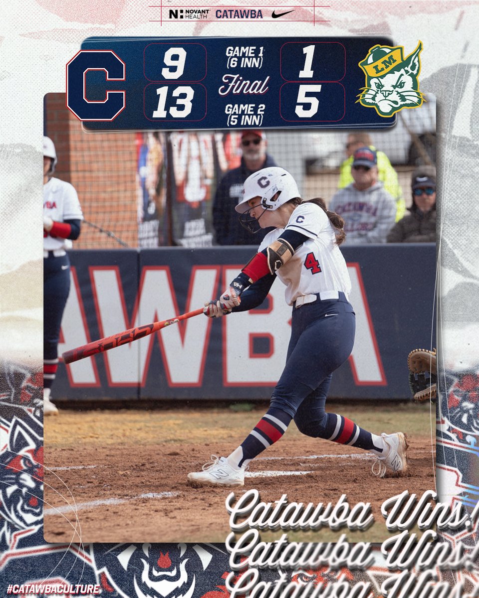CatawbaIndians's tweet photo. .@CatawbaSoftball blasted 7⃣ homers across two run-rule wins over Lees-McRae in the home opener!

Gallagher: 7-for-7, 2 HRs, 2 2Bs, 6 RBI

Back at Whitley Field for two more tomorrow!

#CatawbaCulture https://t.co/5JcNm0PWjh