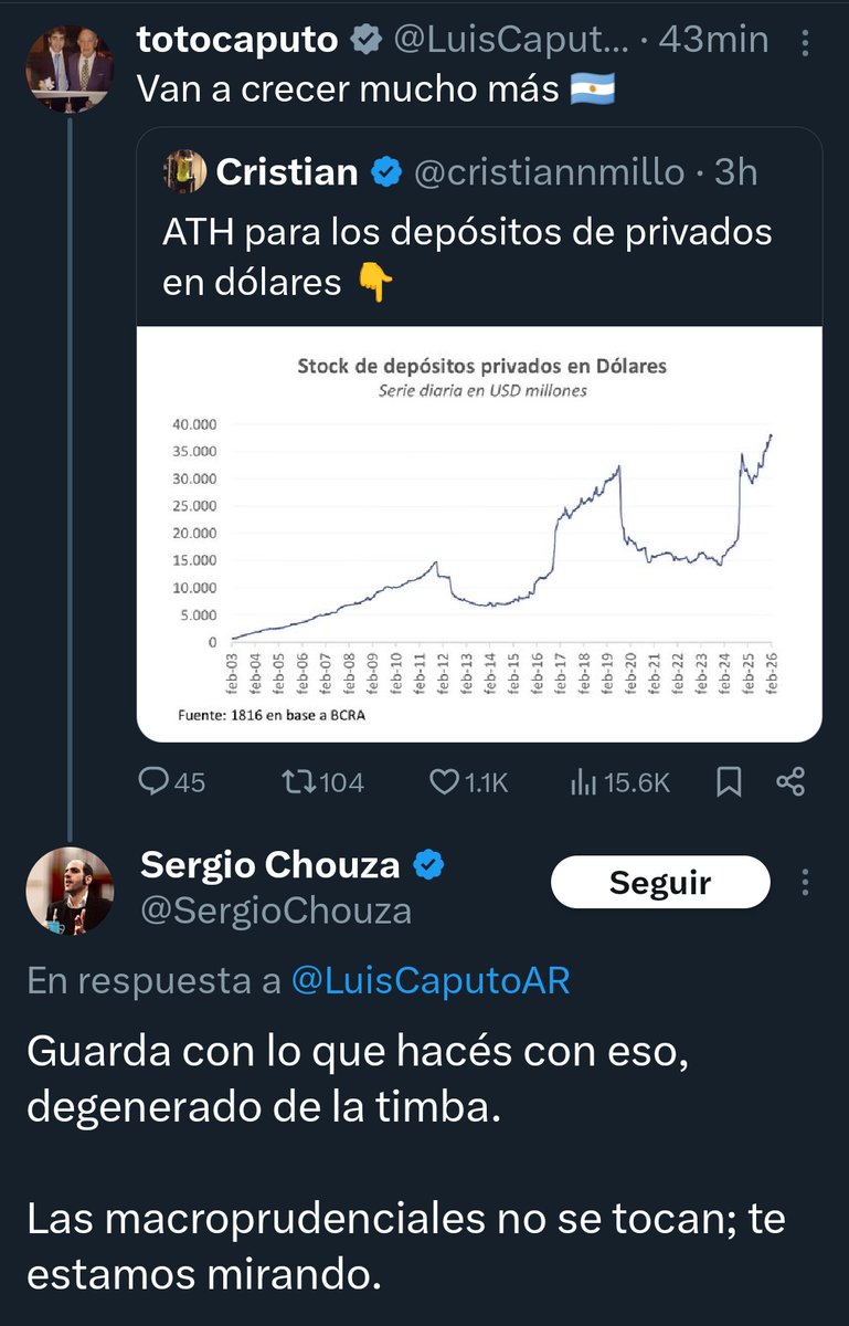 Pero miralo al atrevido este con disforia de cabello, queriendo chicanear al mejor Ministro de Economía que dió este país. 
Respeten los rangos!!!