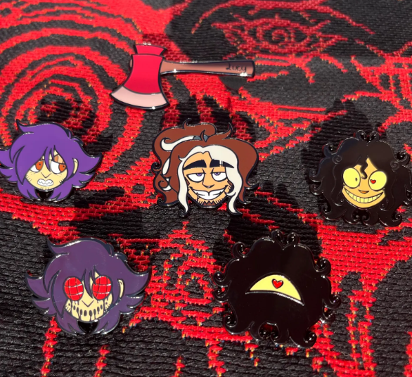 Finally broke down and bought this pin set i have been wanting for a really long time. If anyone is interested you can buy them from <a href="/horrorgasmz/">ASHER ⋆ 🔨🔪🫀</a> esty shop. 
#JohnDoeGame #JohnDoe #PurpleDC #RandallPurpura #ScopophobiaStudio #TateFrost #FrostBite