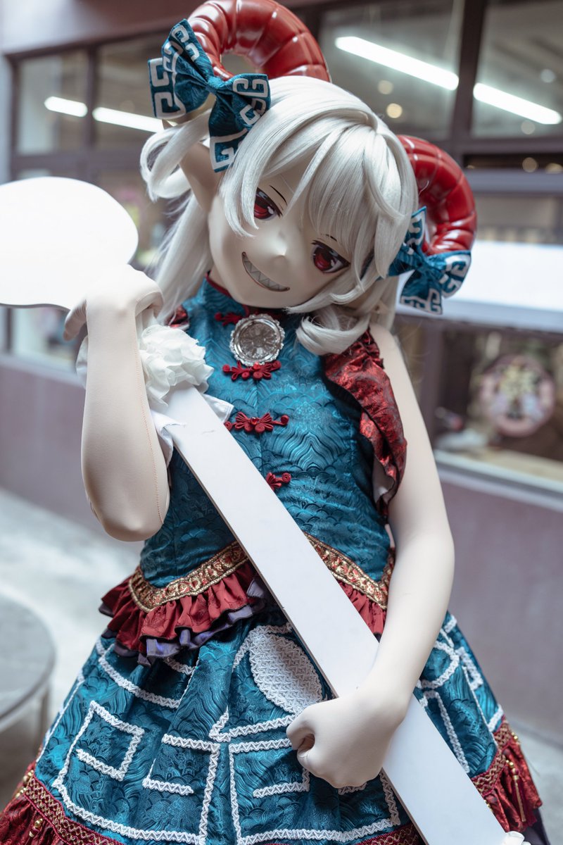 カスタム着ぐるみ面「初◯◯ク」風 東方Project #着ぐるみ #kigurimi #饕餮尤魔 あたしはわるいこじゃない