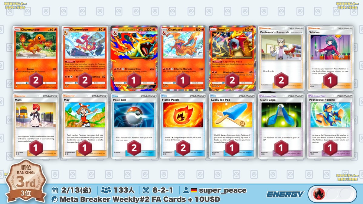 🌏 ポケポケ 大会結果｜2/13(金) 🌏 11勝0敗1分の好成績で『ゲコ型