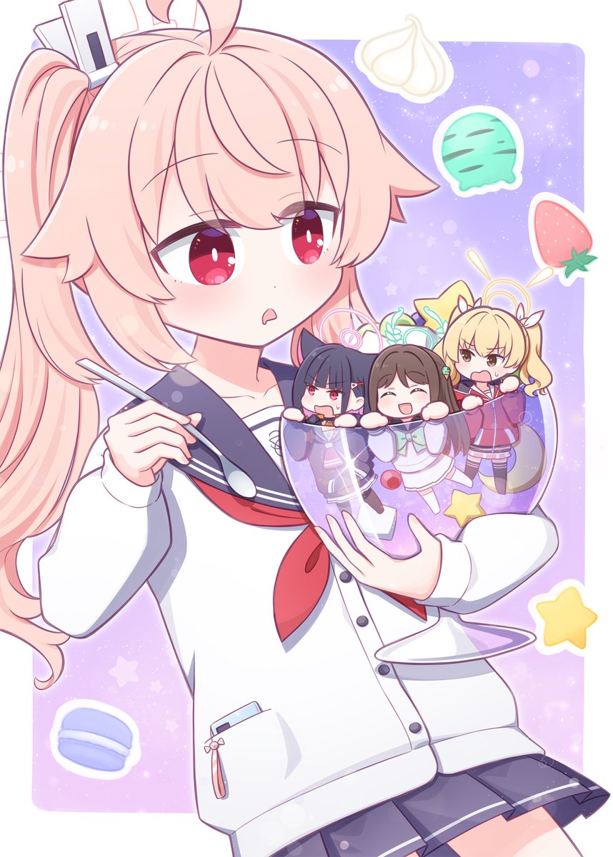 sansei_rain's tweet image. スイーツ部ゼリー食べるナツ