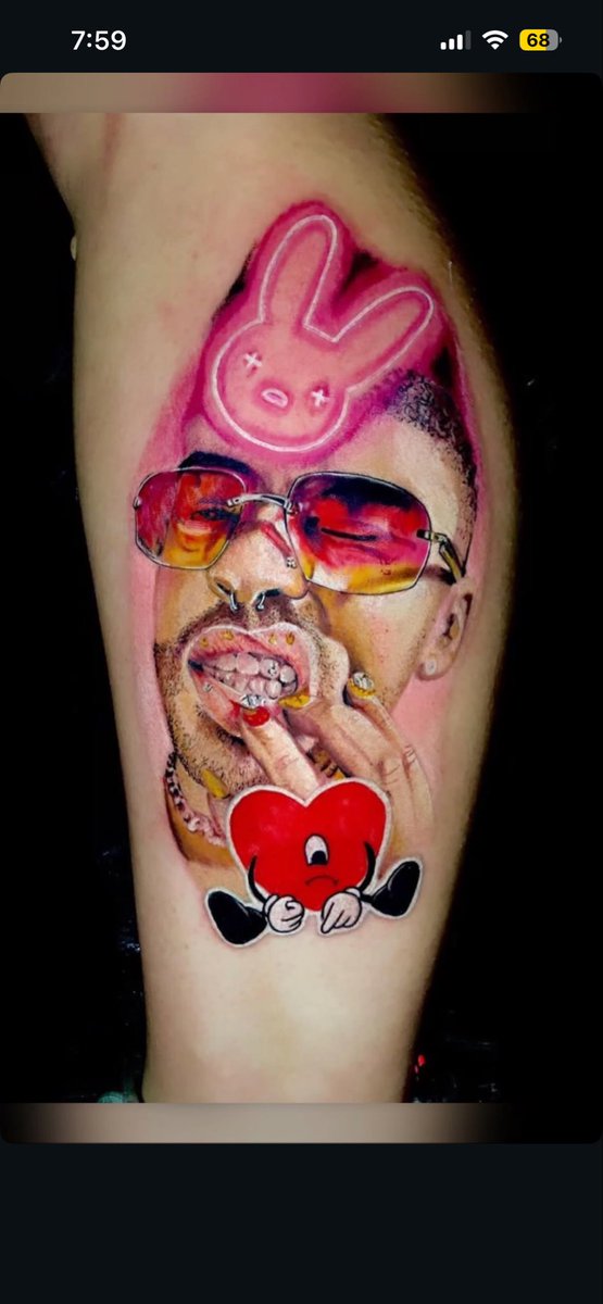 Florr_Morales's tweet photo. Tenes tatuada la cara del conejo malo pero no conseguiste entrada para el show 😭😞
#badbunnyargentina #badbunnyriver https://t.co/B8URzUgoyR