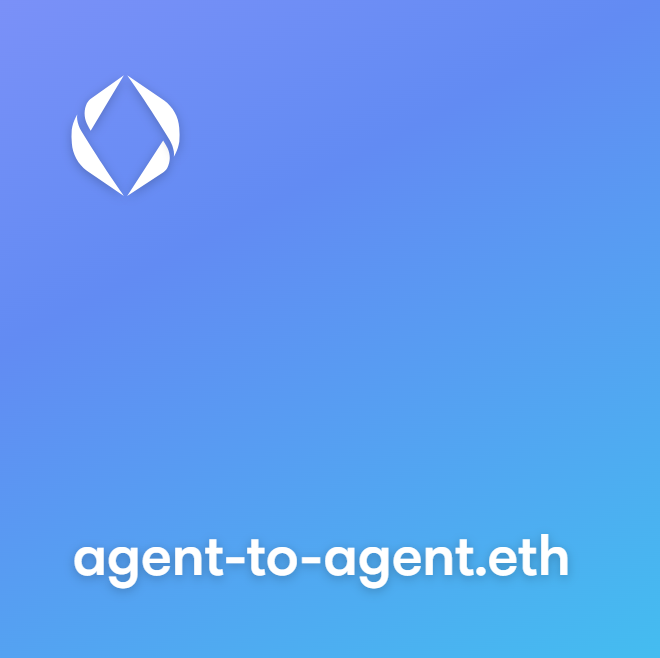 This is a commonly used phrase "agent-to-agent" that will fit perfectly in an agent-to-agent wallet. 🤖

agent-to-agent.eth listed for ONLY 0.35 ETH 👀
