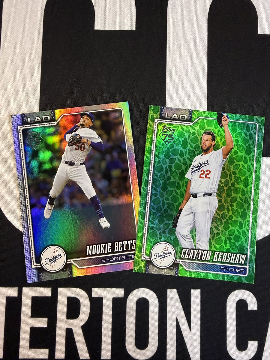Two 2026 Topps Holiday eggs and two Dodger PC hits.