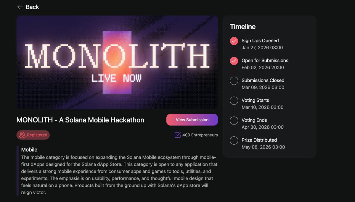 We’re officially participating in MONOLITH - the Solana Mobile Hackathon by <a href="/RadiantsDAO/">Radiants ☀️</a>  and <a href="/solanamobile/">Seeker | Solana Mobile</a> 

At $AUREX, we’re building virtual reloadable cards focused on privacy, simplicity, and real everyday spending - bringing anonymous-friendly crypto cards to mobile.

Let’s