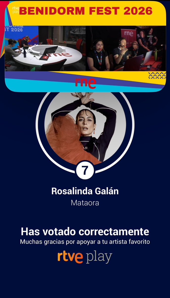 2 Semifinal y wow el nivel…se ha meado en todas las ediciones. Si España fuera justa Rosalinda Galan debería ganar. Y como el otro día, la tele de fondo y <a href="/rne/">Radio Nacional</a> para los comentarios 🎙️