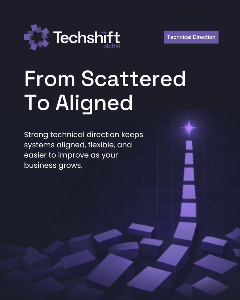 techshiftdigitl's tweet photo. Most growing businesses don’t have a tech problem.
They have a direction problem.

Slower releases, conflicting systems, mounting debt?
Strong technical direction = roadmap + long-term thinking + scalable systems.

Time to realign.
#TechStrategy #Startups #SaaS #CTO https://t.co/5aKnDAhwwd