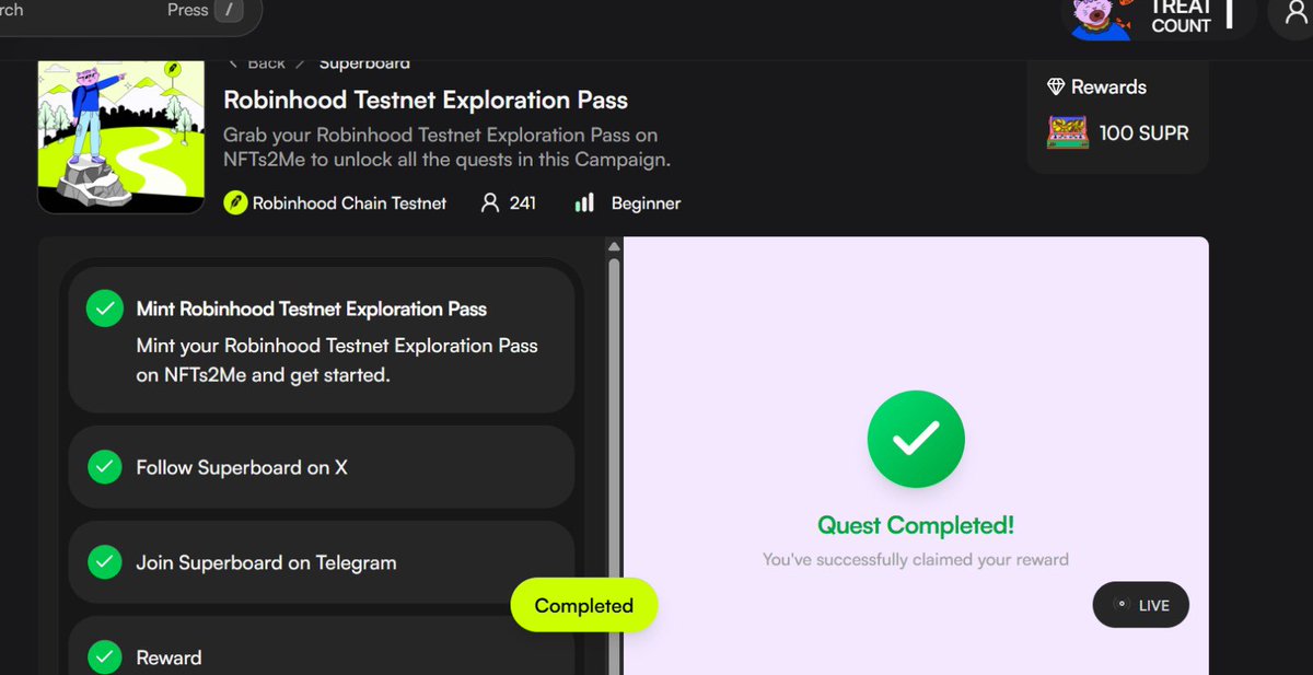 JachimikeO's tweet photo. Step 1 Add Network (Manual Setup)

Network Name: Robinhood Chain Testnet @RobinhoodApp 

RPC: https://t.co/D4oJJU1Sw4
Chain ID: 46630
Currency: ETH
Explorer: https://t.co/NinK8q2aGg

Step 2 Get Test ETH

Faucet:
https://t.co/TiKLLvIhcJ

Claim test ETH for gas.

Need more? Bridge from Sepolia 👇

Bridge:
https://t.co/oOcWegj8ny

Step 3 — Mint a .hood Domain

https://t.co/b2PEmchD1H

Create a custom identity on Robinhood Chain.

Tip: Use your X handle or brand name.

 Step 4 Mint an NFT

Create edition:
https://t.co/1ImTWta4MZ

Deploy something simple. Even a test NFT counts as interaction.

Step 5 Deploy / Interact With Contracts

Onchain GM:
https://t.co/45dFYnzUzs

Claim badge:
https://t.co/XDdN66vwew

Extra deployment:
https://t.co/EEbxBuYUXA

Step 6 Track Progress (Optional)

Superboard campaign:
https://t.co/kMplCE8CX0

Complete quests. Earn points. Stay visible.

Why This Matters

Robinhood launching an L2 isn’t random.

It’s TradFi stepping directly into onchain infrastructure.

Tokenized equities on Ethereum rails changes the game.

We’re early. Move accordingly.