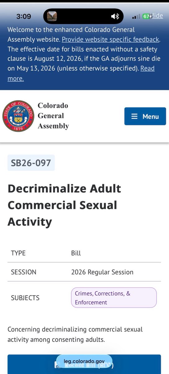 Boy howdy, this makes me sick. Introducing a bill to legalize prostitution in the same week that another bill to enforce harsher prison sentences for human traffickers AND the “Children Are Not For Sale” Act both get shelved indefinitely is beyond asinine.

Colorado already