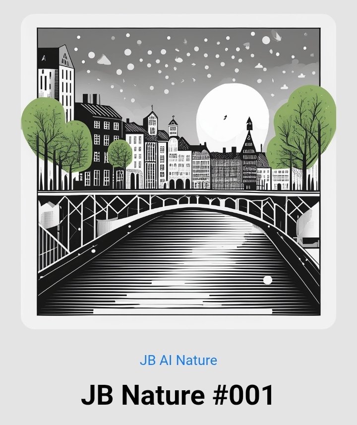JB Nature #001 on XRPL 

Monochrome vintage cityscape with arched bridge, moonlit river, green trees and starry skies.

Urban nature harmony.

🔗 xrp.cafe/nft/00082710C9… via <a href="/xrpcafe/">xrp.cafe ☕</a>