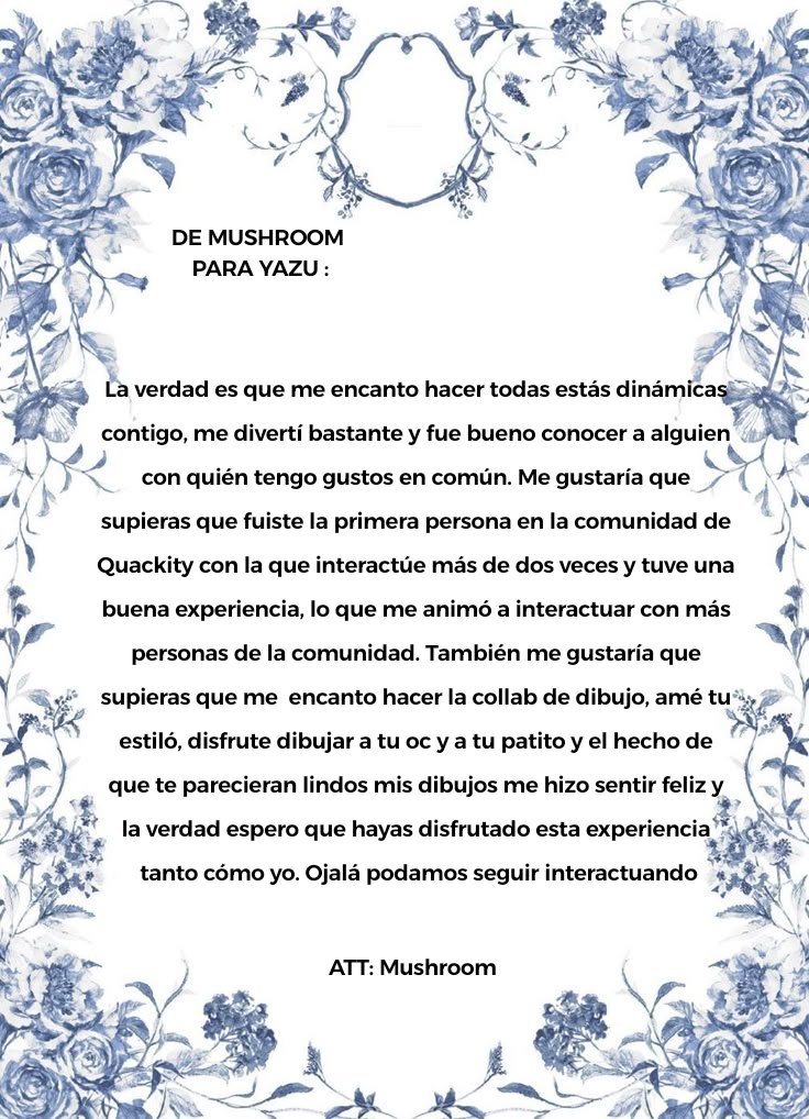 <a href="/Oh_yazzu/">∘⁠˚yazu!☆🌐</a>  y <a href="/BigQnation/">Big Q Nation 🌐</a> 

Aquí está la carta para Yaz, al chile me puse bien sentimental como lo que escribí  🥲