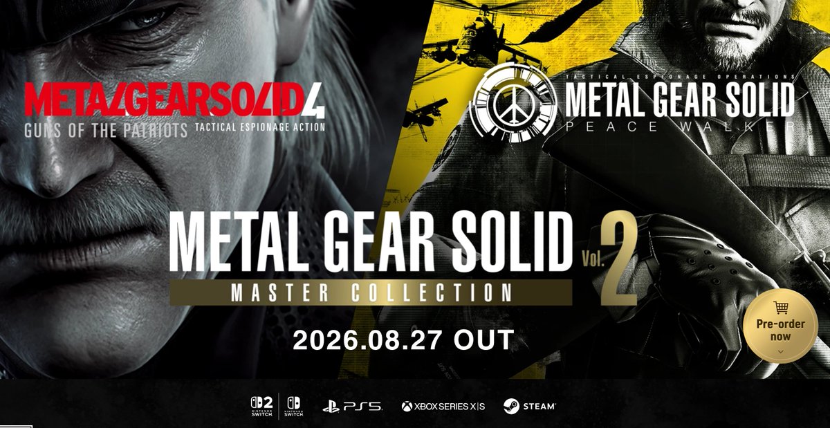 BREAKING NEWS 🚨 METAL GEAR SOLID: MASTER COLLECTION Vol.2 CONFIRMED FOR Nintendo Switch 1&amp;2, PS5, XBox Series S|X, and PC on Steam!!
