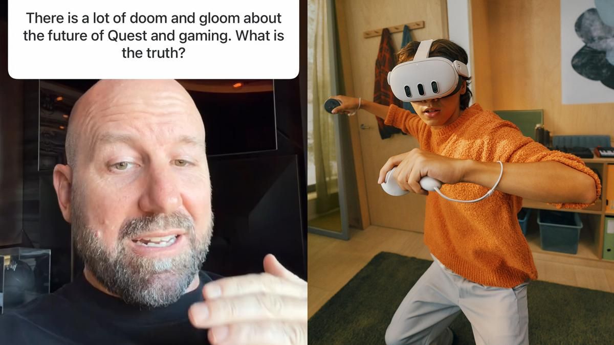 VoodooDE_Gaming's tweet photo. Meta CTO Andrew Bosworth confirms Meta still invests heavily in VR content, focusing on third-party development despite recent studio closures. What are your thoughts on this strategy? #VR #MetaVR https://t.co/3EdFGJtA56