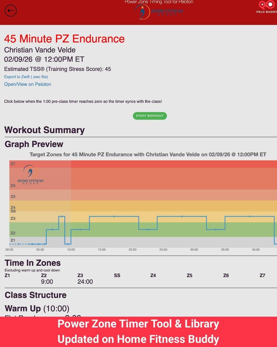 PeloBuddy's tweet image. The Power Zone Library &amp;amp; Timer Tool on Home Fitness Buddy has caught up on the backlog and is being updated again. #Peloton #OnePeloton #PelotonBike #PelotonTread You can find it here: app.homefitnessbuddy.com/peloton/powerz…