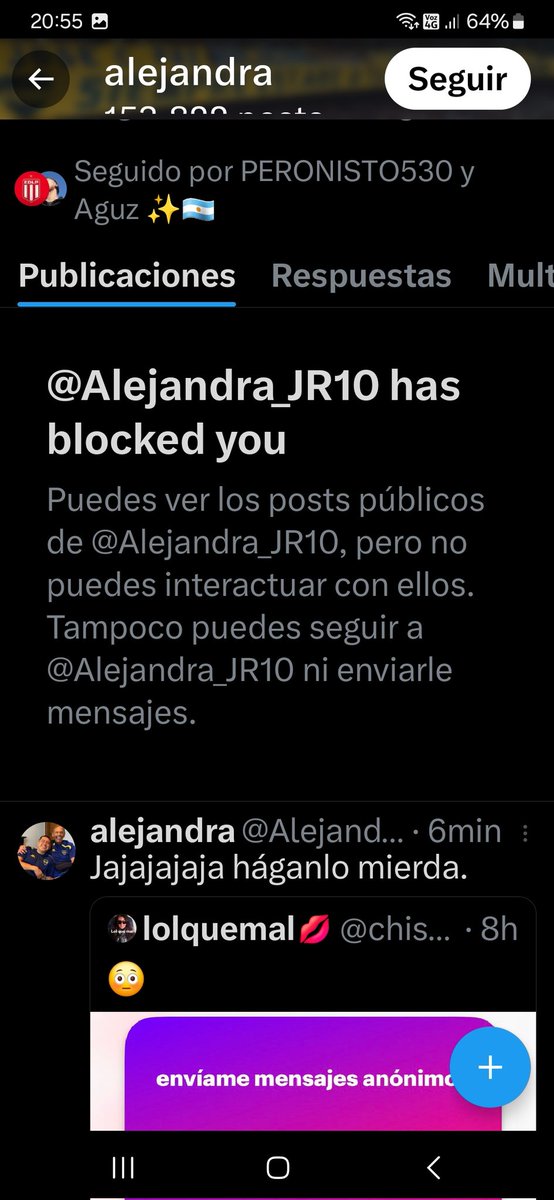 Cuando le contestas a una bostera con verdades sucede la magia, te bloquea
Esto es consecuencia del super garche en Madrid <a href="/Alejandra_JR10/">alejandra</a>
