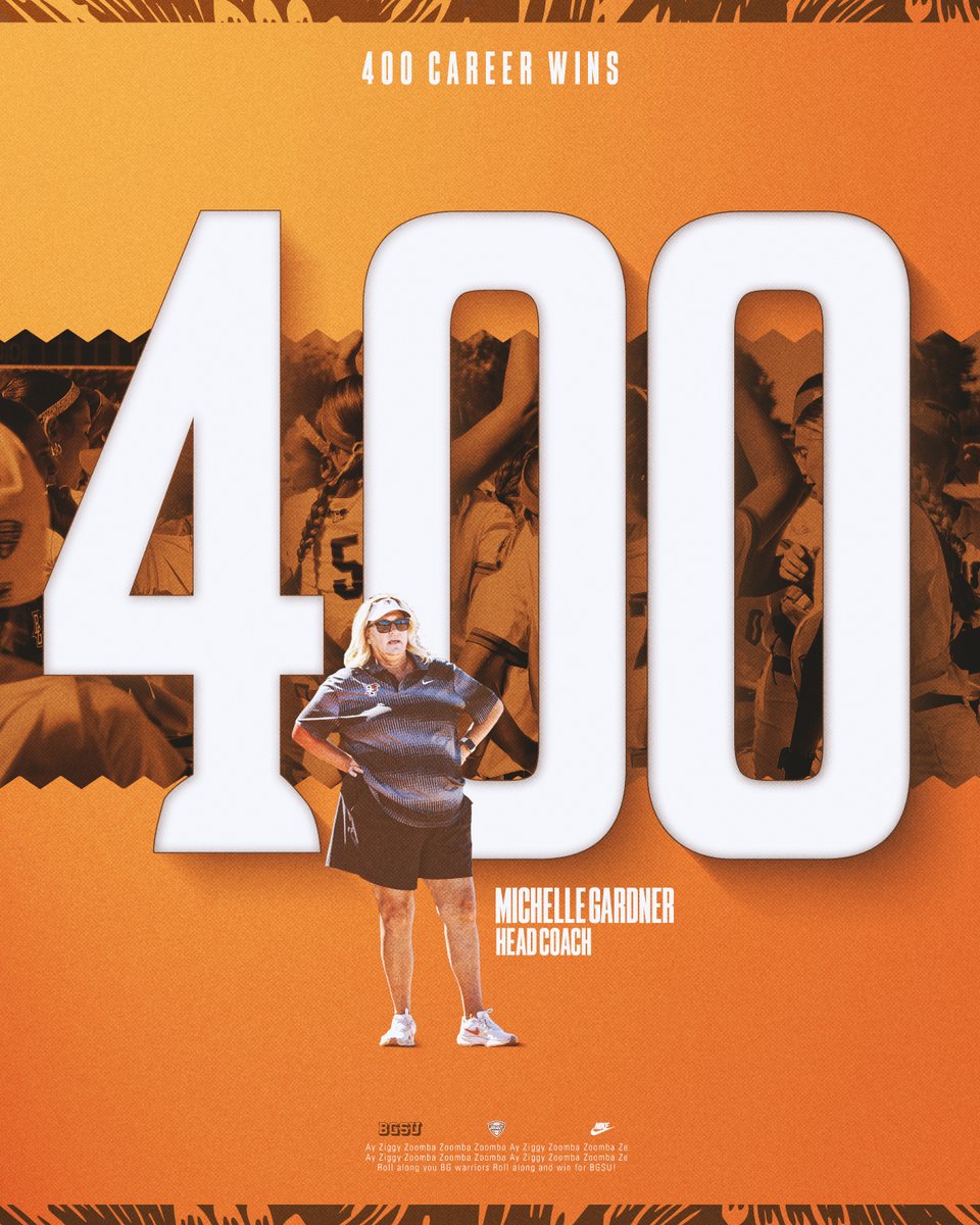 BGSUSoftball's tweet image. Ladies &amp;amp; gentlemen, we have an important announcement...

The win in today's opener was the 4⃣0⃣0⃣th victory of Michelle Gardner's head-coaching career!!!

#AyZiggy 🥳🎉🤘