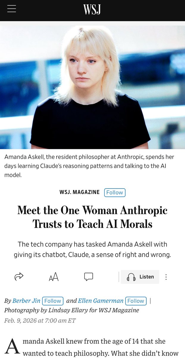 BrianRoemmele's tweet photo. Amanda Askell of Anthropic is one of the most brilliant folks at the company.

She is absolutely alone.

Unfortunately starting where some of us were 28 years ago.

The issue is you CAN NOT test morals ex post facto.

It is impossible.

Her mission is honorable—but needs help. https://t.co/EWIP3IO7r8
