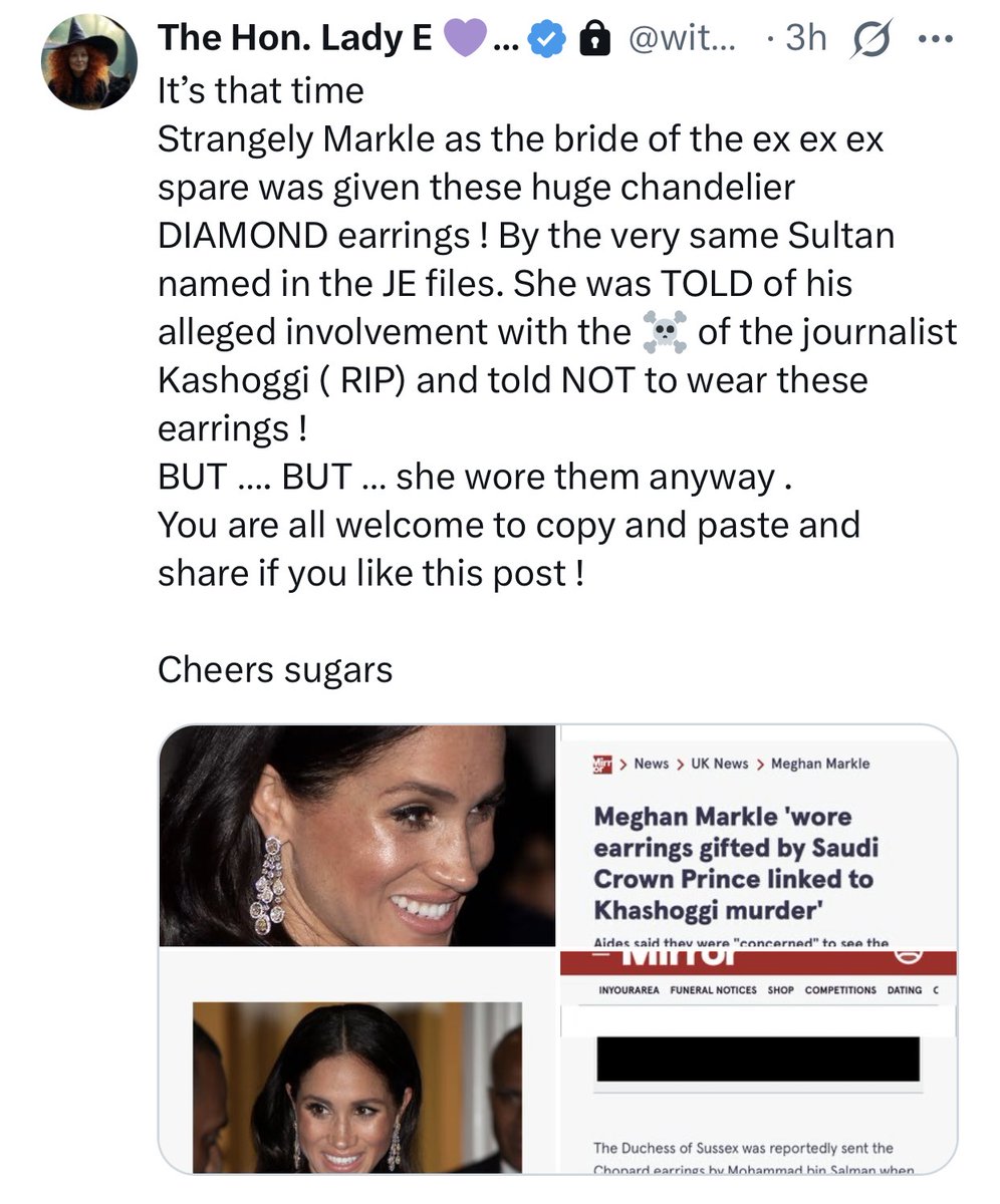 BeeHypedMemes's tweet image. The Meghan Markle Epstein links just keep coming. Strip this whore and her handbag Harry of their titles asap @RoyalFamily @KensingtonRoyal #StripHarryAndMeghansTitles