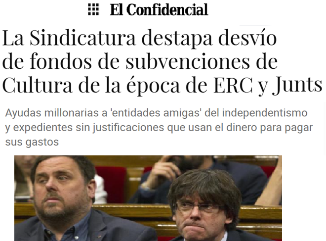 En Cataluña se lleva décadas promoviendo el separatismo con dinero público.

Chiringuitos llenándose los bolsillos con millones y sin control dedicados a crear odio contra España, pagados con los impuestos de todos los españoles.

Para esto es necesaria la financiación singular.