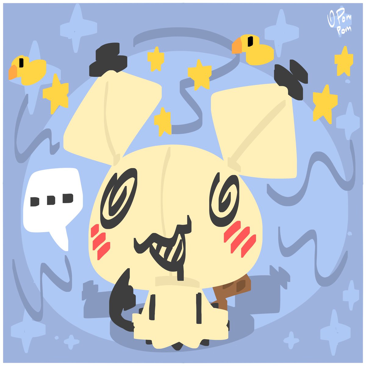 Mimikyu is stunned by his own confusion! 😵‍💫✨ 

#fanart #Pokemon #Mimikyu