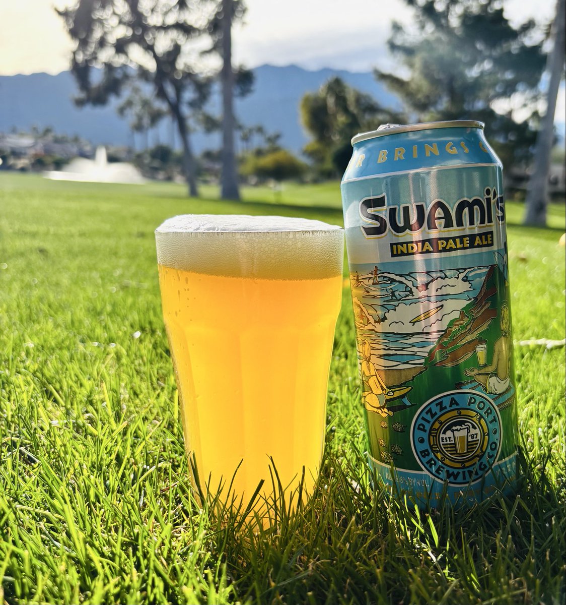 Indybeersleuth's tweet image. Cheers friends from Palm Springs, @PizzaPortBeer Swami’s IPA! #drinklocal