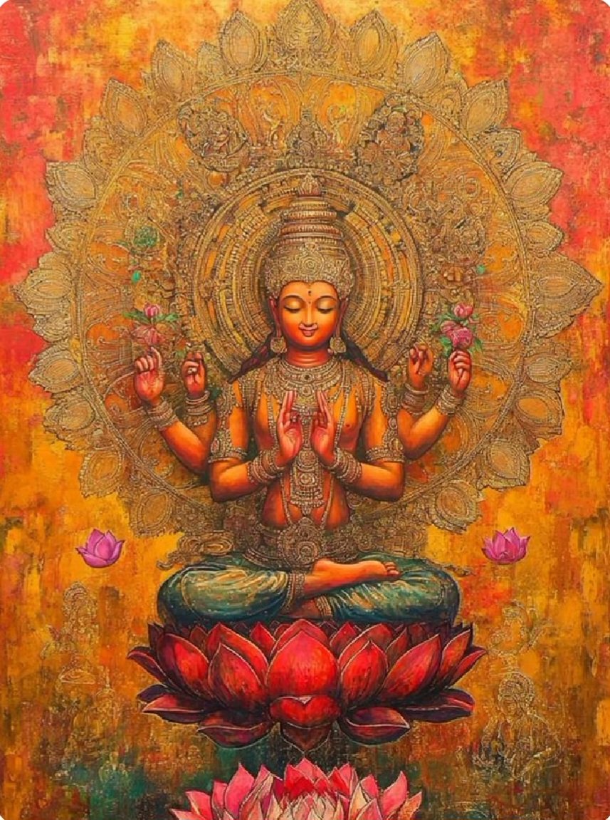 पद्मासनस्थिते देवी परमांशुकपार्श्वगा।
पद्मपत्रविशालाक्षि पद्मनाने नमोऽस्तु ते॥

जय मां लक्ष्मी 🙏
Good morning 🌅🌅🌅🌅🌅🌅🌅