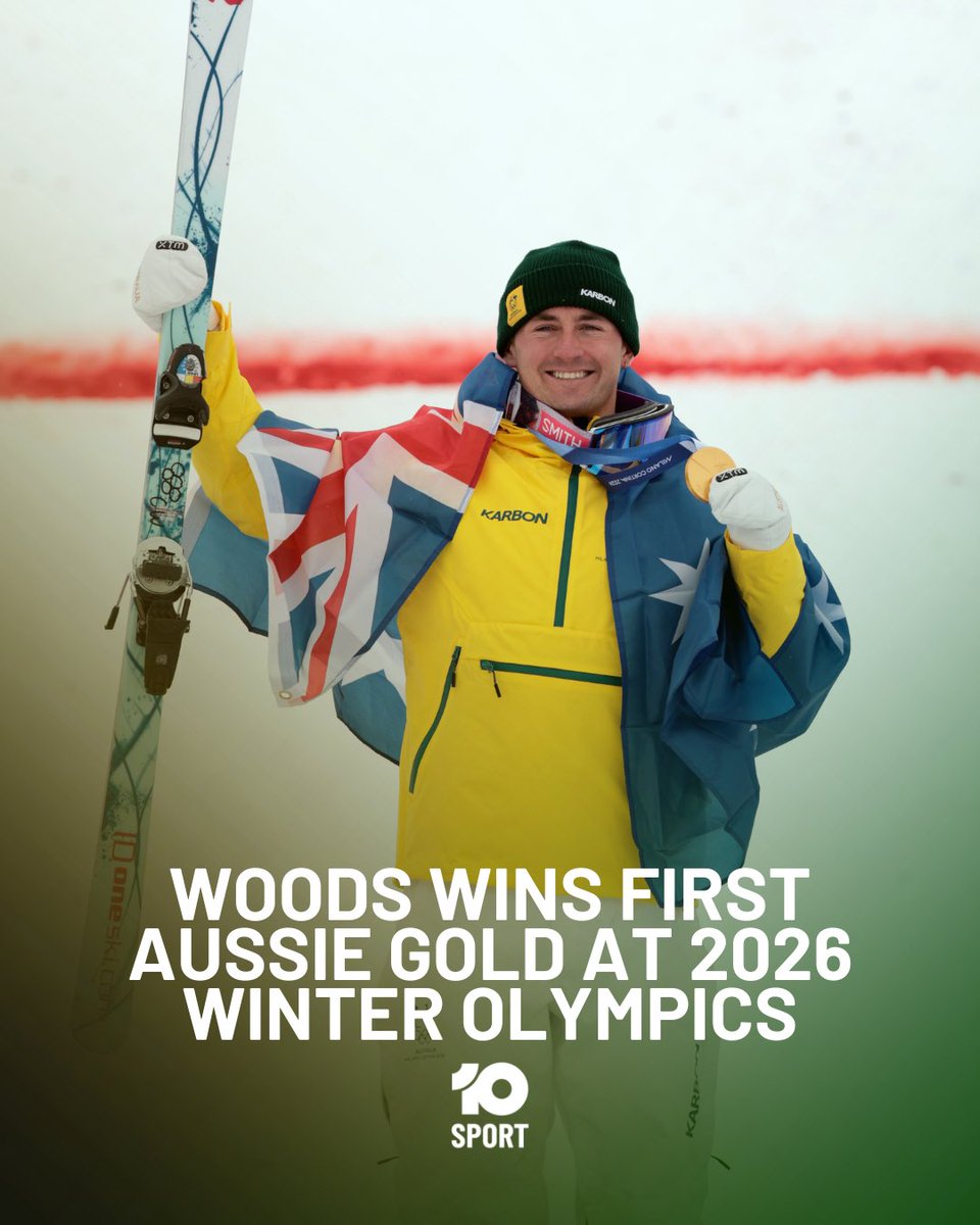 COOPER WOODS WINS GOLD FOR AUSTRALIA 🇦🇺🏅

Aussie Cooper Woods has notched our first gold of the 2026 Winter Olympics, and just our seventh in history, with his gold medal performance in the mogul skis.

The 25-year-old from NSW's south coast was one of three Aussies to reach the