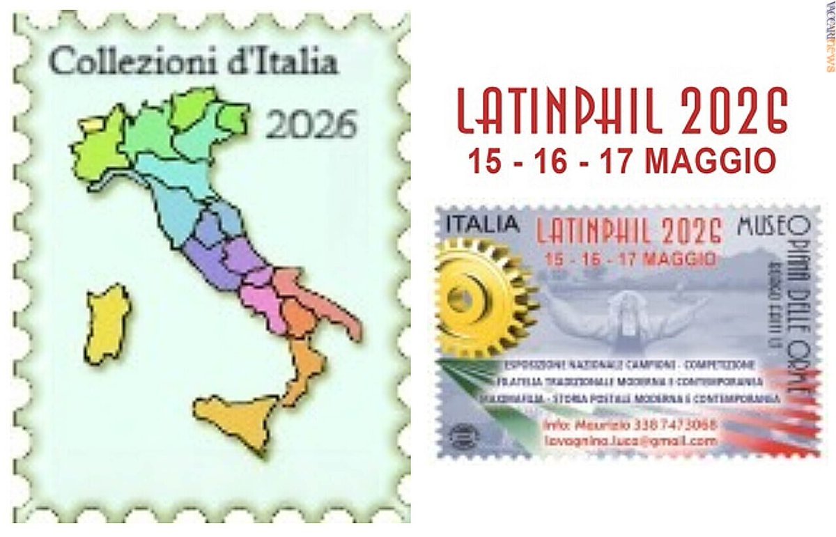 Vaccarinews's tweet photo. #Filatelia. Aperte le #iscrizioni per “#CollezionidItalia2026” e “Latinphil2026”: https://t.co/b0JenDVYrn https://t.co/uf0W2QZ5B6