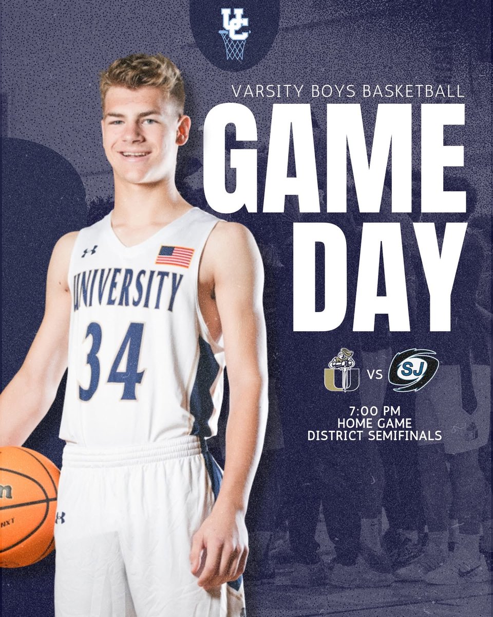 CoachJodyBailey's tweet photo. Game Day for Your Team ~> @UCS_Basketball 🏀 

@FHSAA 2A District Semifinals 
🆚 @sjp_athletics 🏫
🗓️ 2/5 Thursday 
🕖 7:00 PM
📍 University Christian 🏡 
💻 NFHS Network 

#ToTheHilt ⚔️ 
#ComeHuddleWithUs https://t.co/o77DjHF63x