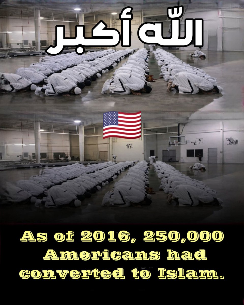 StopNewNazi's tweet photo. The image is from an American prison where conversion rates to Islam are very high. In some prisons in Arizona, a third of the inmates converted to Islam at once, and the total number of prisoners who converted to Islam reached 250,000. https://t.co/gpn4OBtfO0