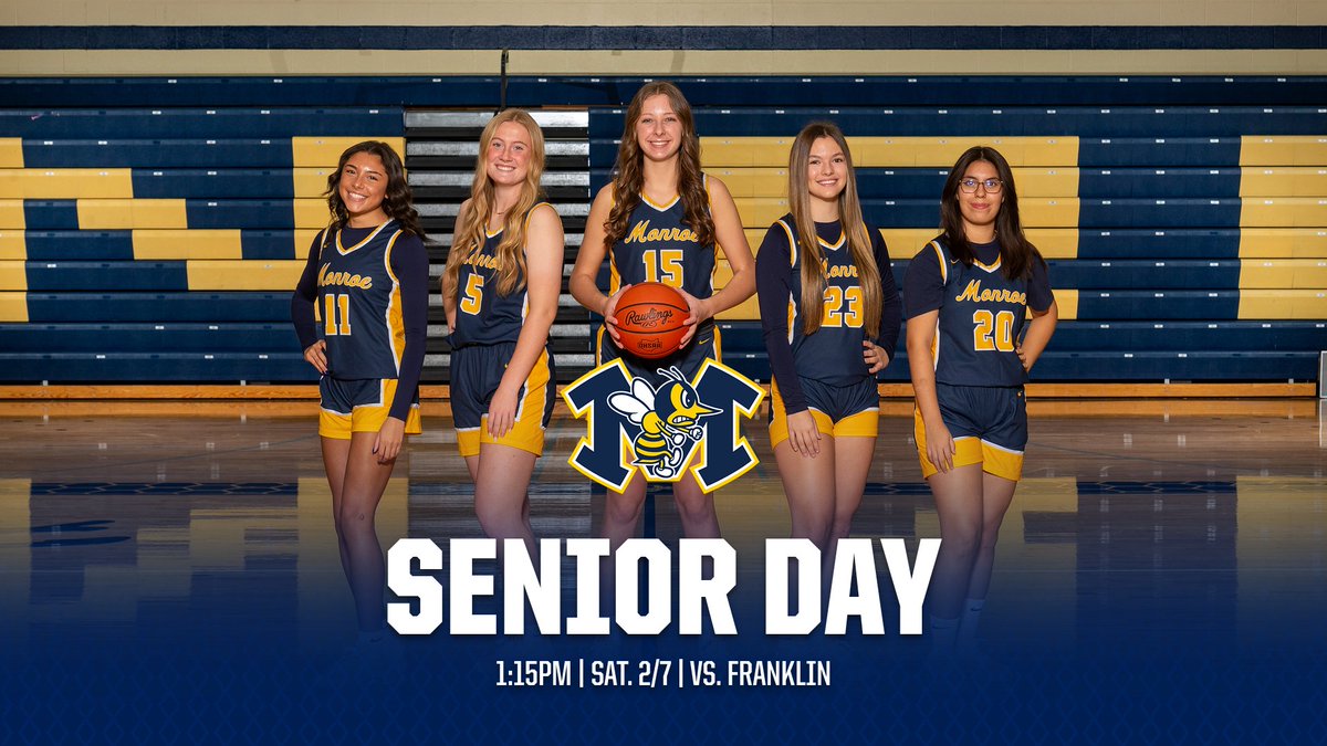 HornetsInGame's tweet photo. Let's pack the Nest this Saturday, February 7 as we celebrate our Girls Basketball Seniors! Senior Day Recognition will take place immediately following the JV game. 

@MHornets1 @LadyHornetsBB @MonroeLSD @MonroeSupt https://t.co/fwR30CKuwm