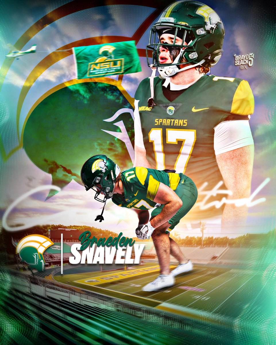 BeastBSnavely's tweet photo. Go Green and Gold‼️

#committed #signed 

@OvertonDarryl 
@CoachOvertonJ 
@coachcuzball 
@Coach_C_99 
@TheStJames 
@NorfolkStateFB 
@CoachWAppleton 
@CoachSteveAdams 
@MichaelVick https://t.co/hWp8gZrUNW